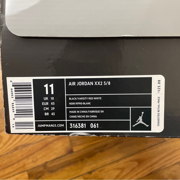2007 Air Jordan XX2 OG 5/8 ‘Black Varsity Red’ Size 11M Used w/ Box VTG Rare - Picture 8 of 8